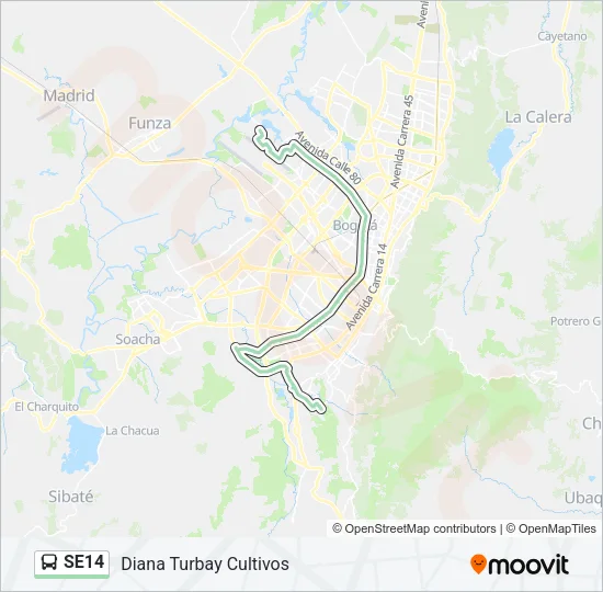SE14 Bus Line Map