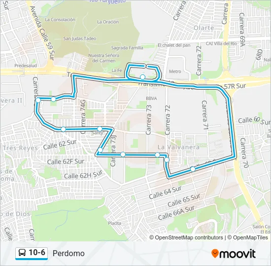 10-6 Bus Line Map
