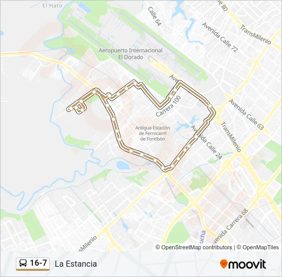 16-7 Bus Line Map