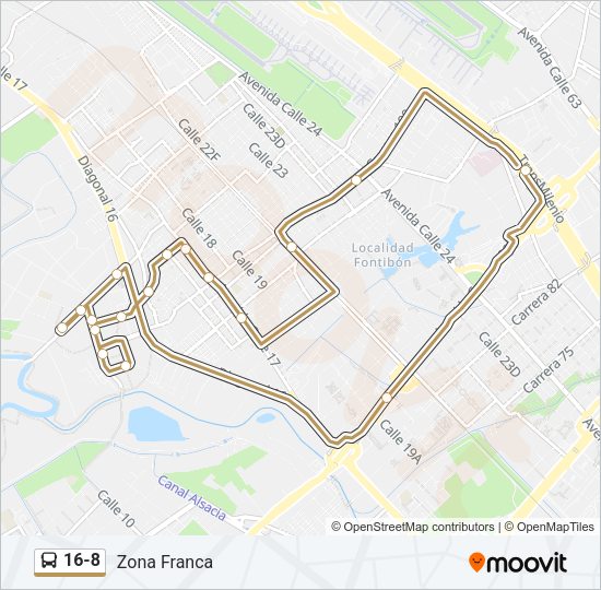 16-8 Bus Line Map