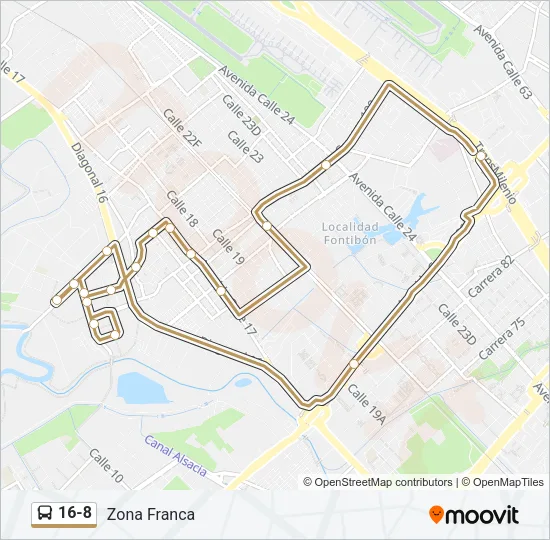 16-8 Bus Line Map