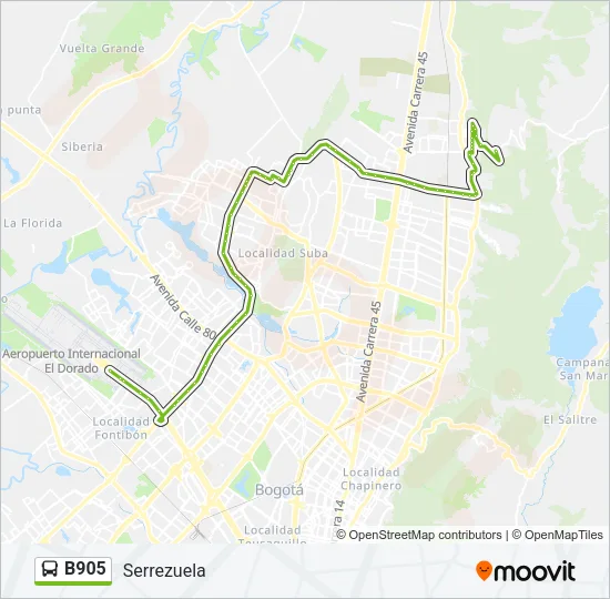 B905 Bus Line Map