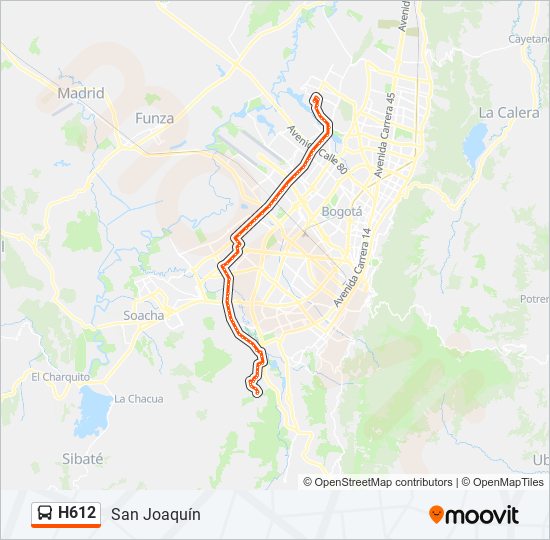 Mapa de H612 de SITP