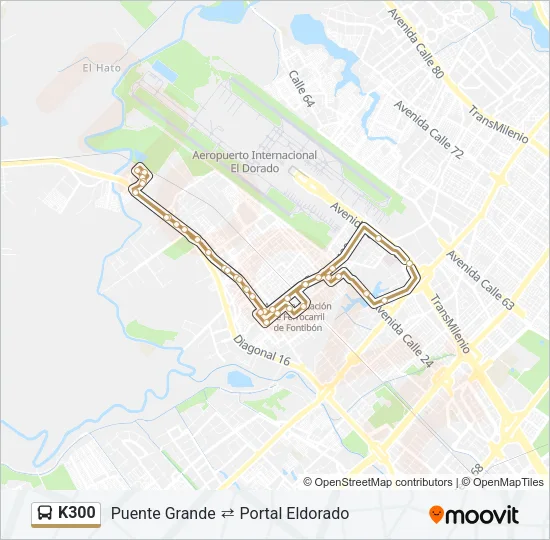 K300 Bus Line Map