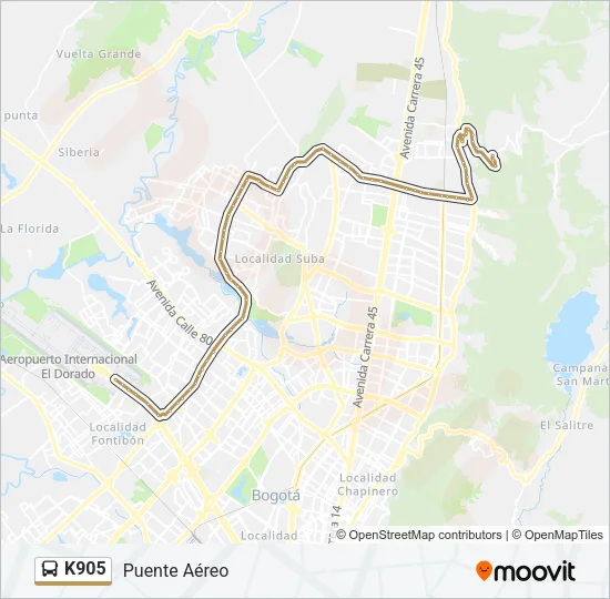 K905 Bus Line Map