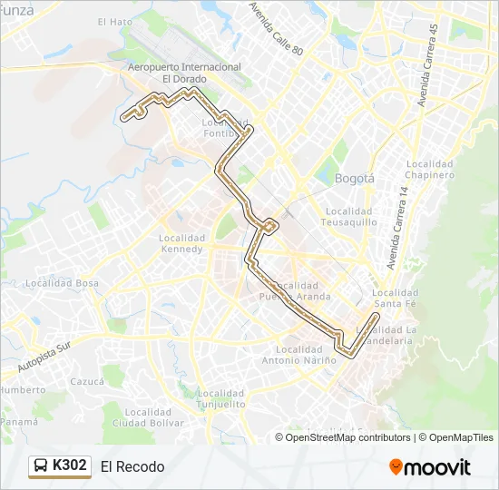 K302 Bus Line Map
