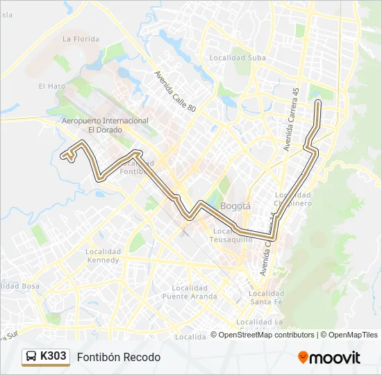 K303 Bus Line Map