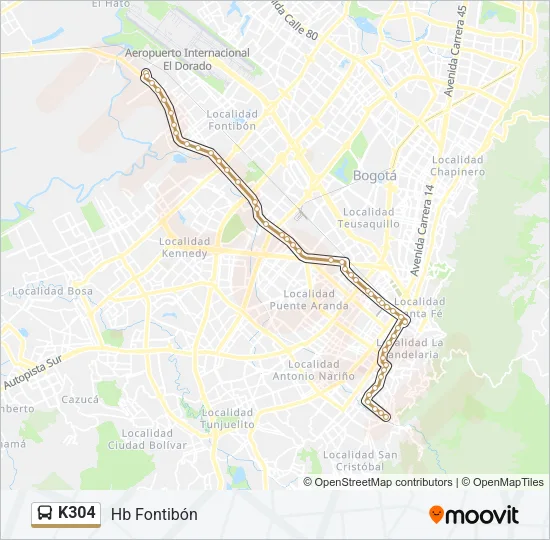 K304 Bus Line Map