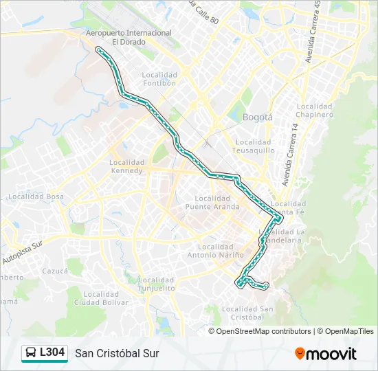 L304 Bus Line Map
