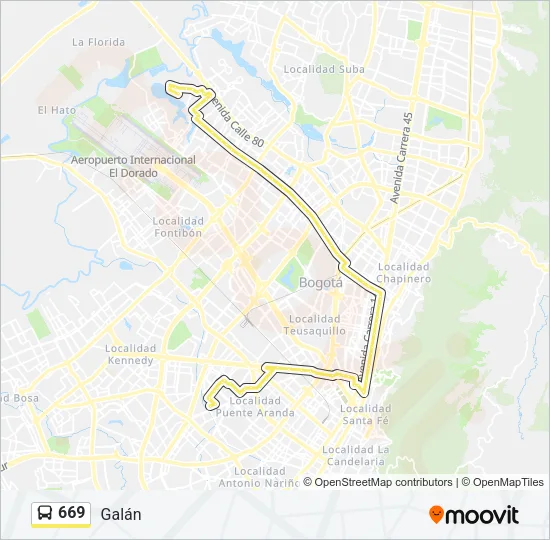 669 Bus Line Map