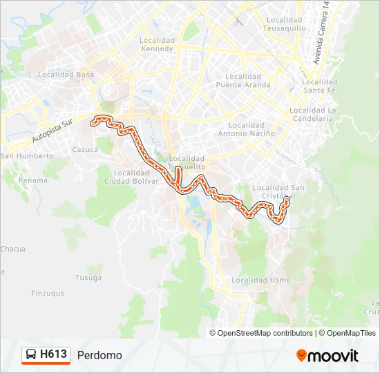 H613 Bus Line Map