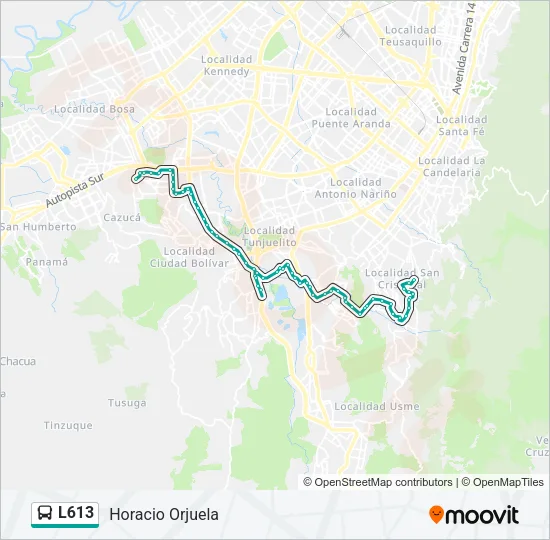 L613 Bus Line Map