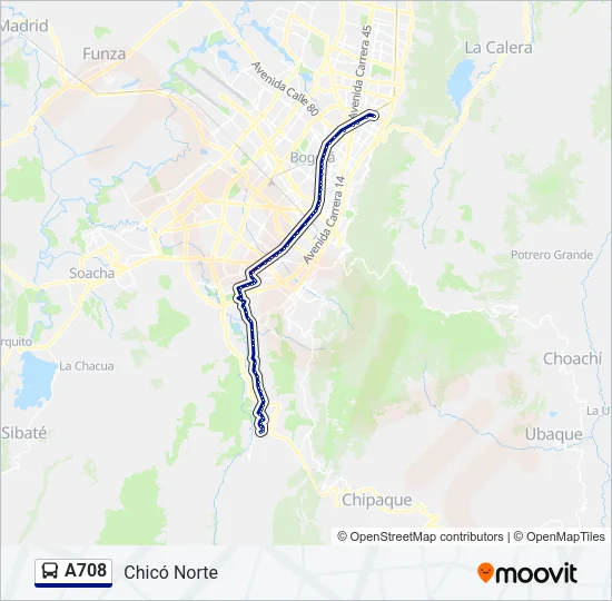 A708 Bus Line Map