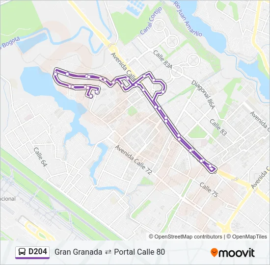D204 Bus Line Map