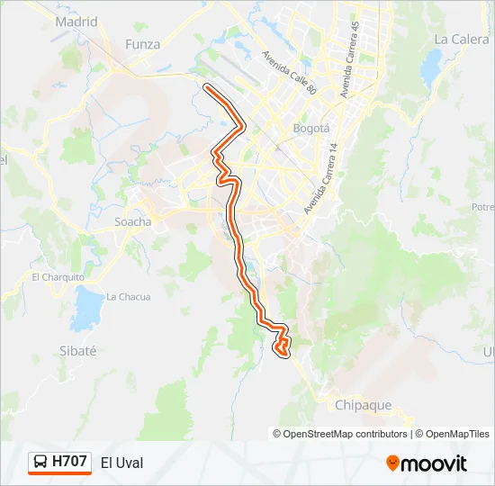 H707 Bus Line Map