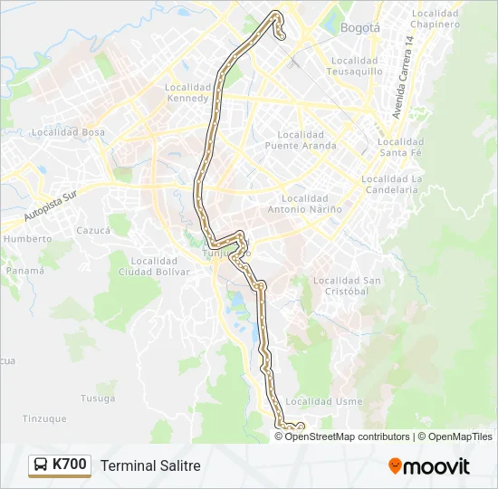 K700 Bus Line Map