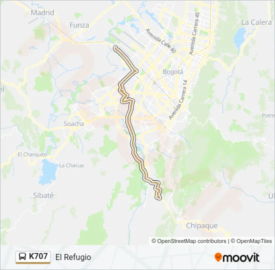 K707 Bus Line Map