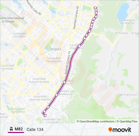 M82 Cable Car Line Map
