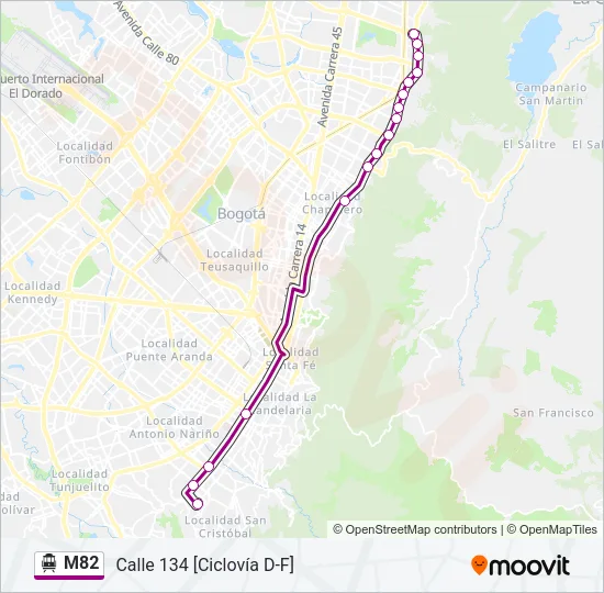 M82 Cable Car Line Map