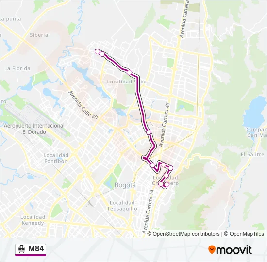 M84 Cable Car Line Map