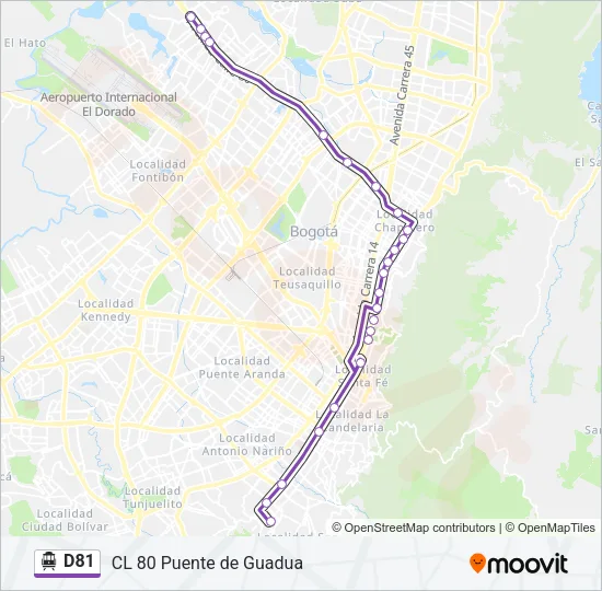 D81 Cable Car Line Map
