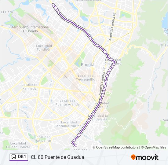 D81 transmilenio Line Map