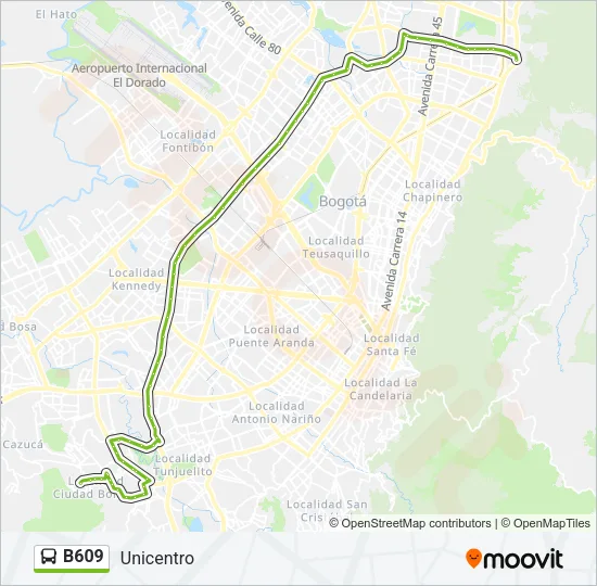 B609 Bus Line Map