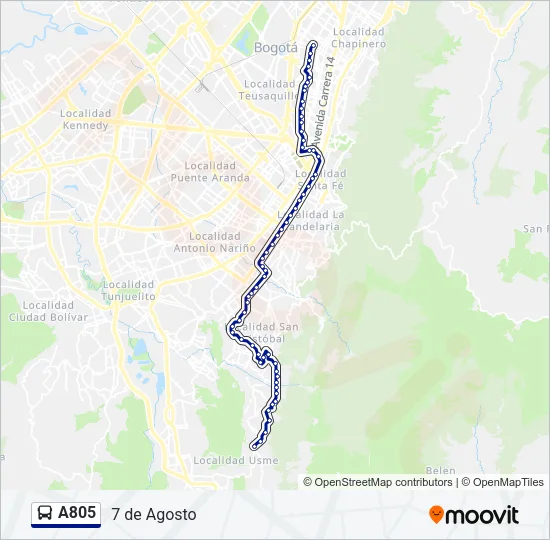 A805 Bus Line Map