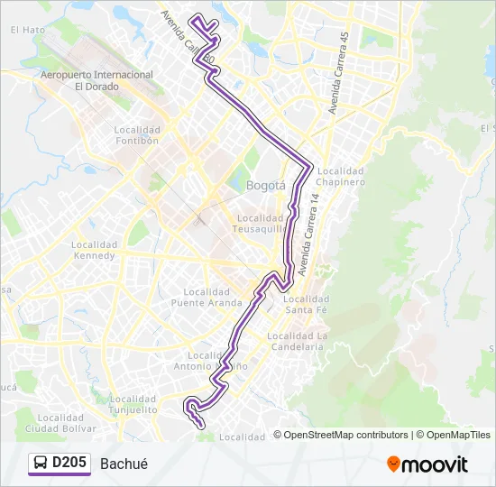 D205 Bus Line Map