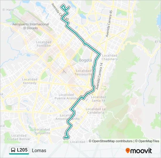 L205 Bus Line Map
