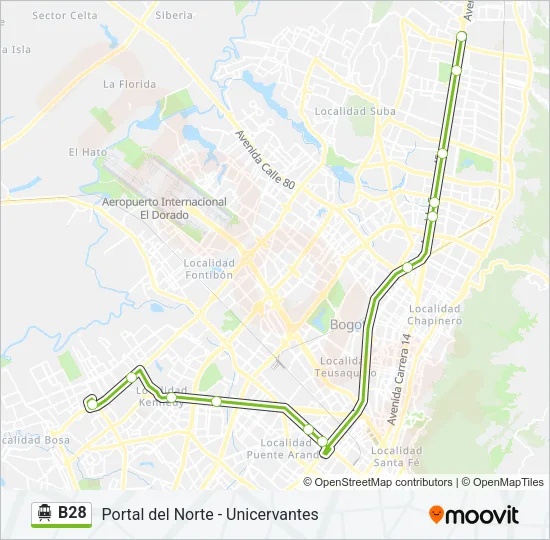 B28 Cable Car Line Map