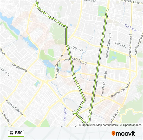 B50 Cable Car Line Map