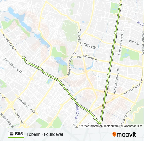 B55 Cable Car Line Map