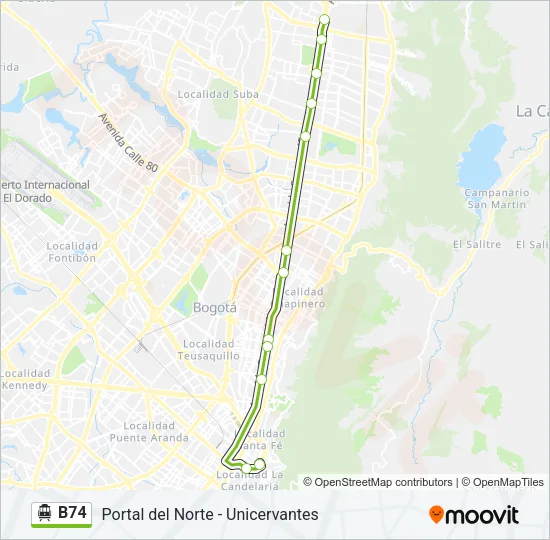 B74 Cable Car Line Map