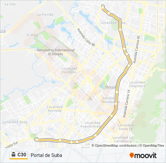 C30 Cable Car Line Map