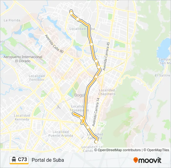 C73 Cable Car Line Map