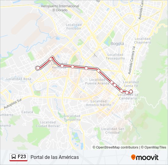 Mapa de F23 de Transmilenio