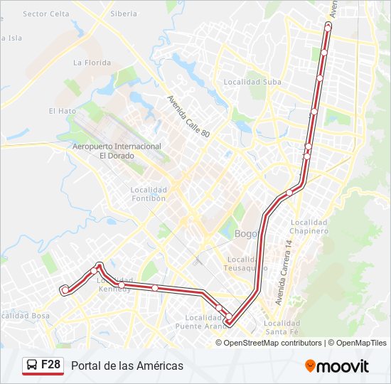 Mapa de F28 de Transmilenio