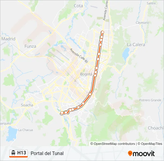H13 Cable Car Line Map