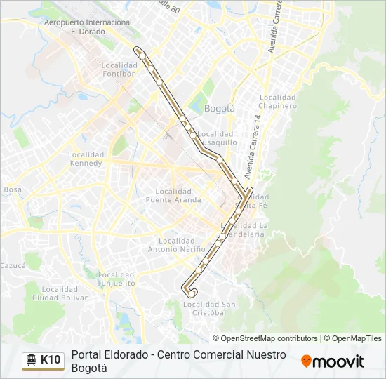 K10 Cable Car Line Map