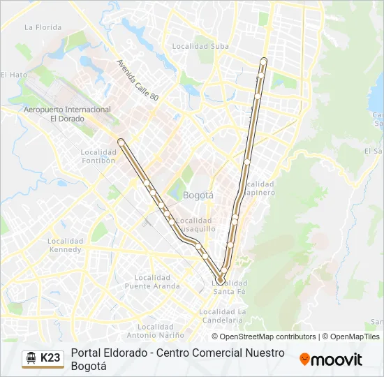 K23 Cable Car Line Map