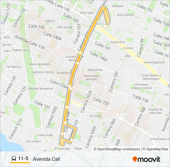 11-5 Bus Line Map