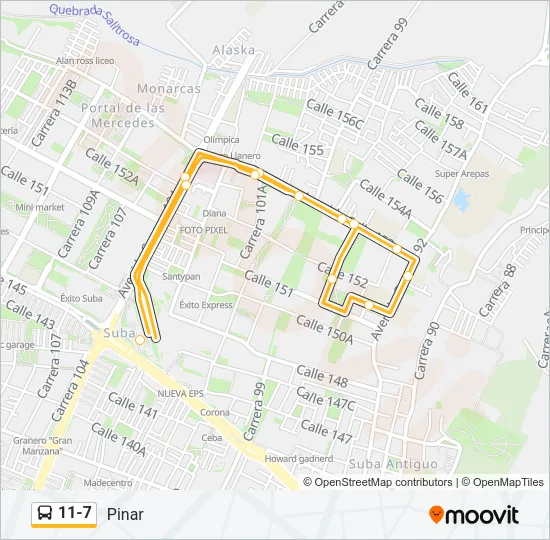 11-7 Bus Line Map