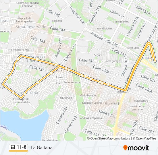11-8 Bus Line Map