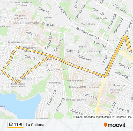 11-8 Bus Line Map