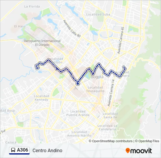 A306 Bus Line Map