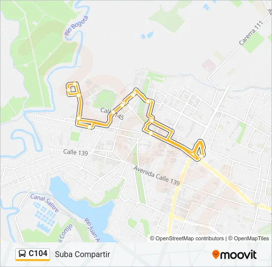 C104 Bus Line Map