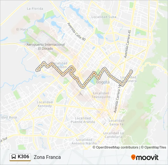 K306 Bus Line Map