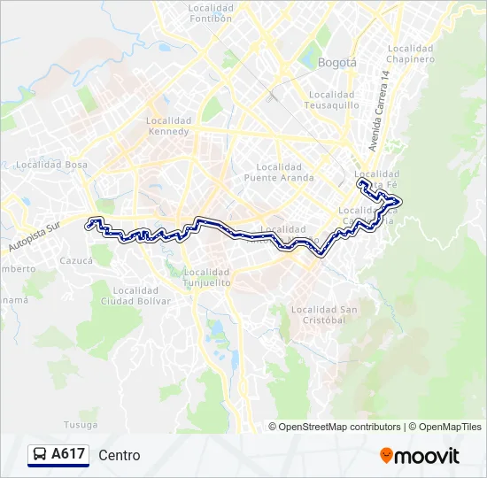 A617 Bus Line Map
