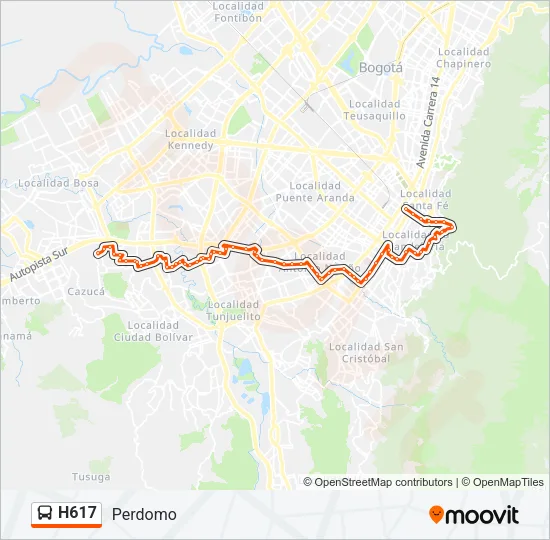 H617 Bus Line Map